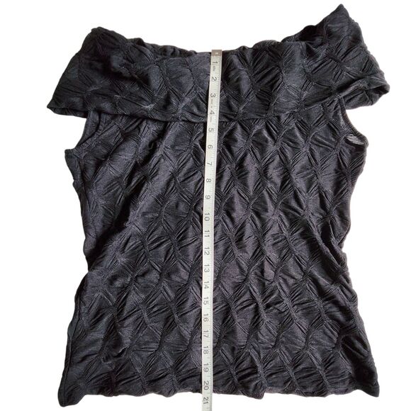 STUDIO JPR Black Textured Blouse Top sz M - Picture 10 of 11